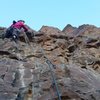 Margaret finding some Chicken Scratch on the ascent.