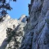 I'm on Catwalk, the other climber is on Penitente.  Photo by Adrian Burke