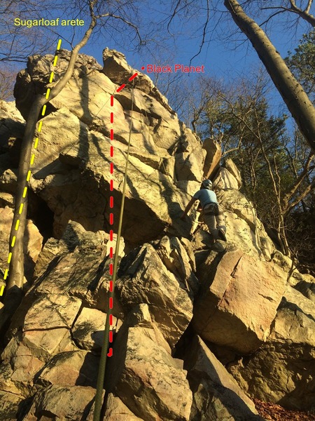 about to climb the Black Planet face just right Sugarloaf Arete