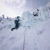 Stephen leading the upper water ice step on Feb 24, 2017.