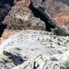 looking down on the route from the summit.