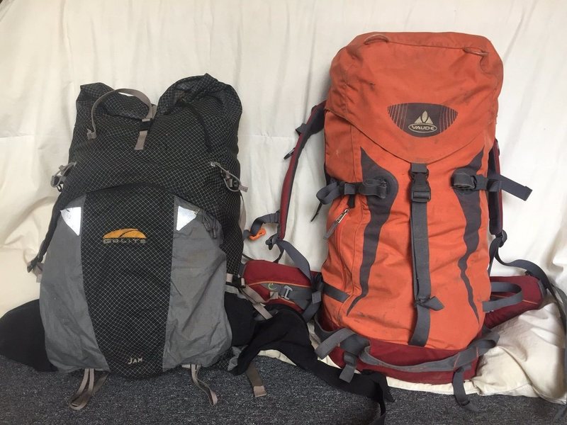 Golite 50L and Vaude 35L