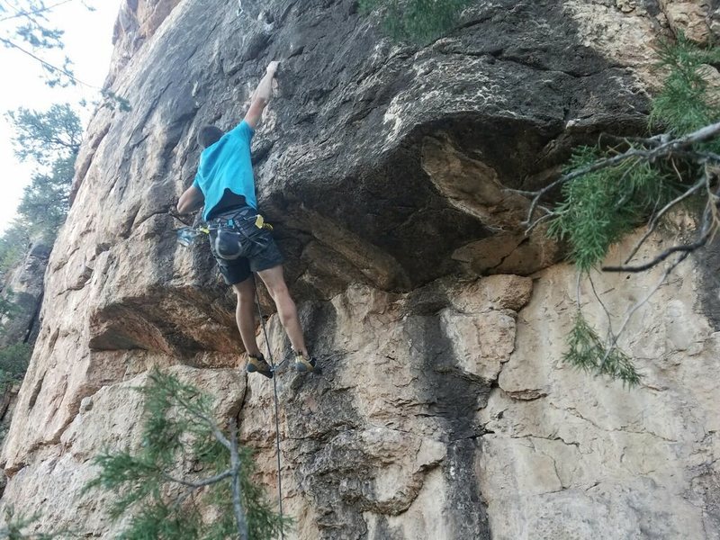 Working through the crux sequence on Man in Black.