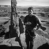 Bryan Klahn on top of Washer Woman prior to bouncing over to climb The North Ridge