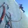 Sending off onto the second and crux pitch of Rain Check in perfect conditions.