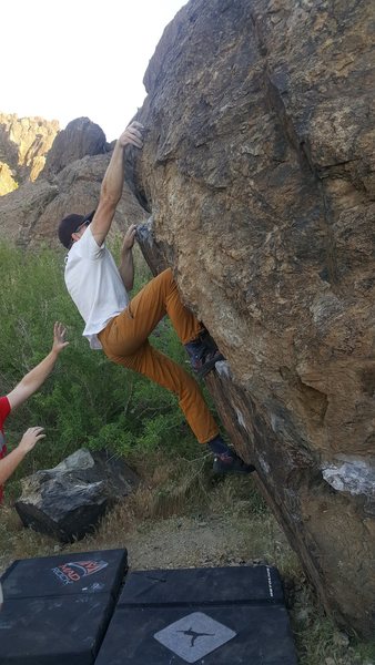 Matthew Janse getting ready for the Top out on Cubscout.