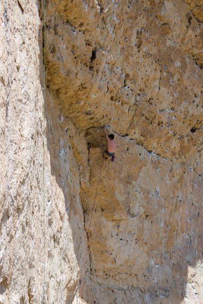 Found a heel-hook rest under the first roof.