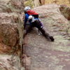 Mike further up the crux corner