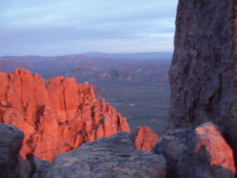 Summit at Sunset.... Only half way done.... Now need to get down.