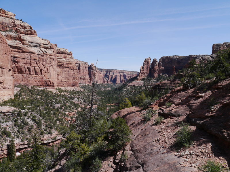 Looking down the upper end of Arch Canyon from Keystone Arch