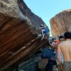 Jared eyeing up the slab. 