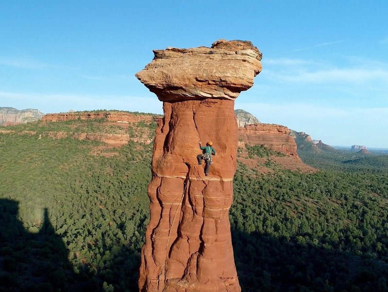 Just past the crux roof. Drone shot by Joey Taylor (visit joeytaylorphotography.com).