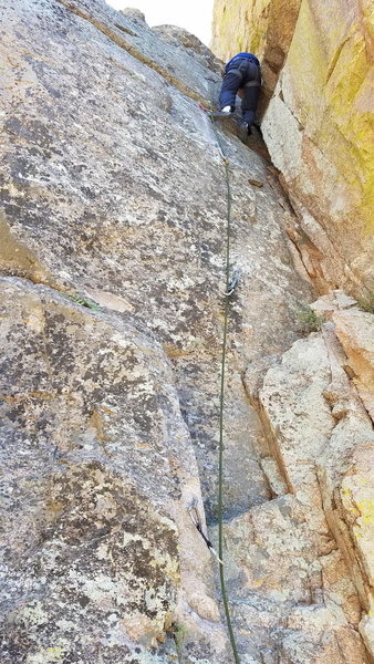 James Romine working through the crux.