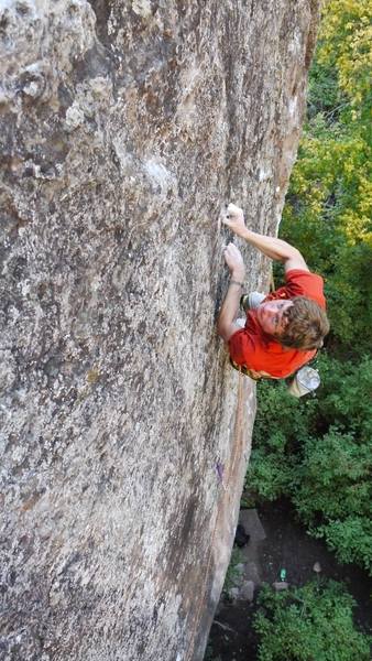 Ben Riley on the crux of Moss D.