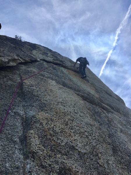 More undercling traverses on pitch 2, but this time on bad rock.