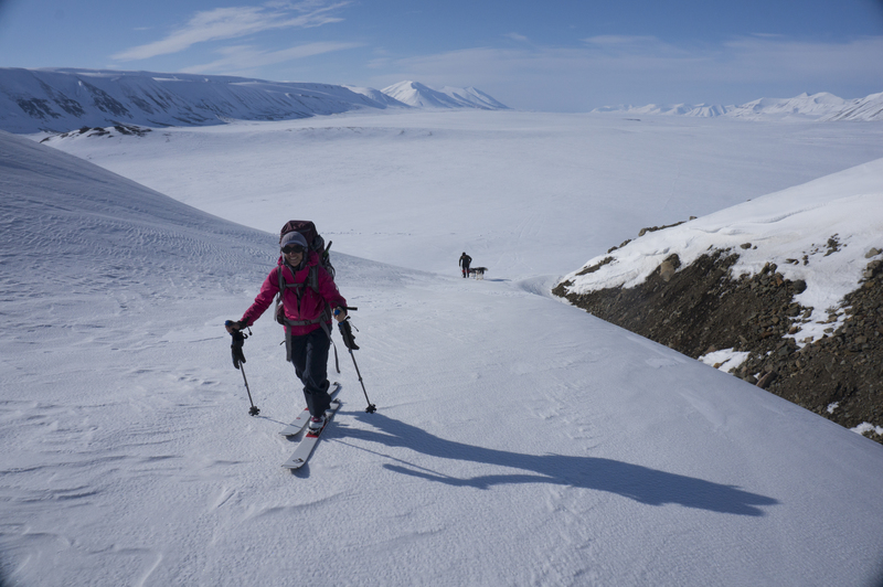 Sara Susca on a ski tour of Nordenskiold Land - Spitzbergen.