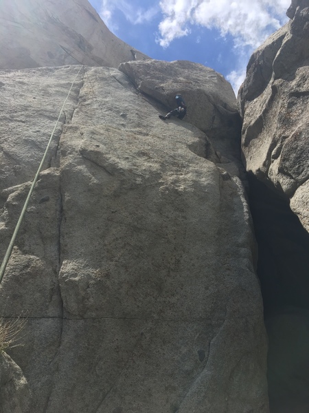 Derrick following the traverse