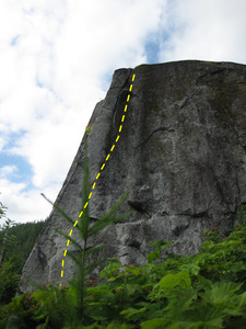 Photo Credit: LisaMarie
<br>

<br>
The Tall Cool White One follows the face to the right of the arete.