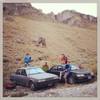 The usual parking rituals.  Shown from L to R is Sam Bones, Joe Crane, Myself, Aaron Turley, and Boone. Photo from Sept. 2013