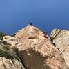 Katie and Jed climbing south facing Monster Rocks.