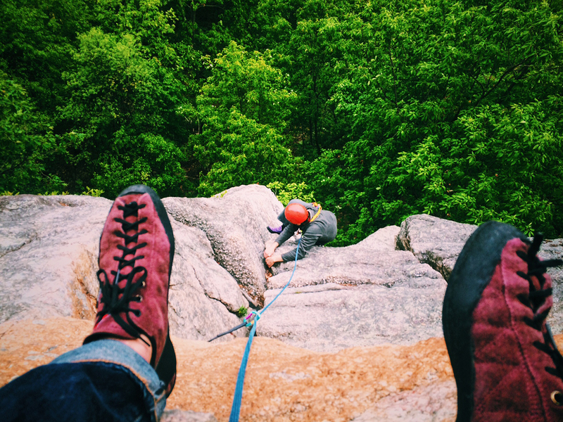 Jim Hoste lay backing on the second pitch of Gelsa. May 2017.