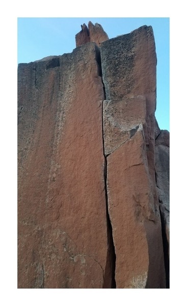 The climb with the summit above to the North.