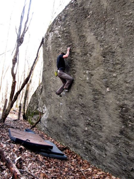 Travis on the 2nd ascent of "Never Have I Ever"