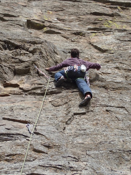 EH near the start of Sundance on the 1st ascent.