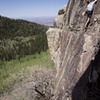 Aaron leading up Sweet Cheeba. A fun warmup. Yeyo is the ledge the background.