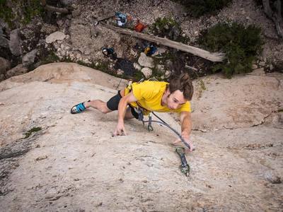 Clipping the final bolt off the sinker 2 finger pocket. Max Owens Photo