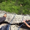 Love the exposure of the 2nd pitch belay spot of Soler