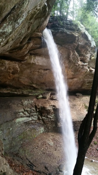 Main waterfall. Messmore cliffs behind it to the north.