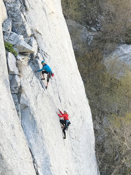 On the wall with my partner Justin