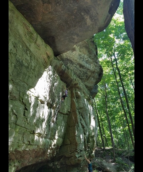 Eleven year old Naomi approaches the top of Zapped.