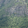 Chopper flying down the gorge beneath us, taken from the Prow.