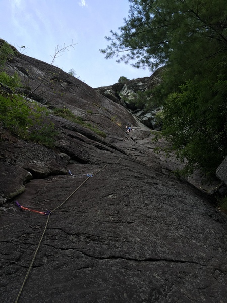 almost to anchors on p1, this pitch is super long!