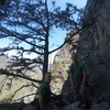 me and my dad enjoying the spacious belay ledges