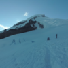 Coleman headwall shadowing the glacier in morning hours