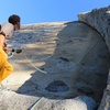 Belaying at the base of the route.