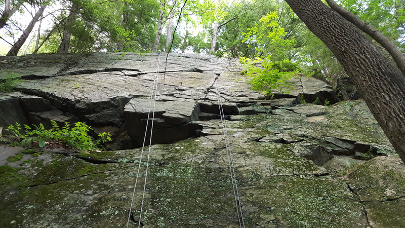 The whole route was cleaned today.  May need to change the name to clean crack!  The line basically goes up the rope on the right.