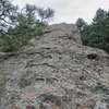 The upper 100-ish feet on Macbeth, which is the cleanest rock, and is roughly where the Gerry Roach book starts you out.