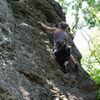 Erica climbing Slingshot.