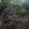 Bella on her first outdoor climb.