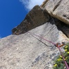 10d/11a roof traverse on Pitch 1.
