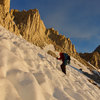 Final approach to East Buttress of Mt Whitney. Photo by JH.