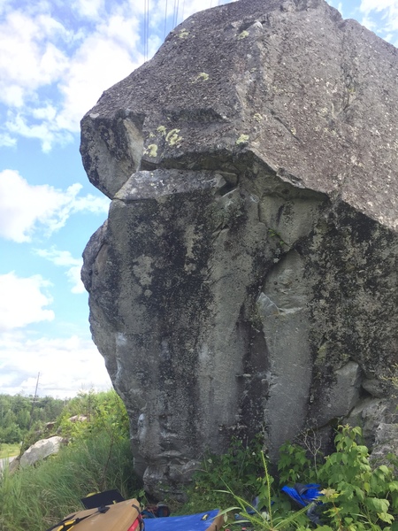 The steep section of the boulder