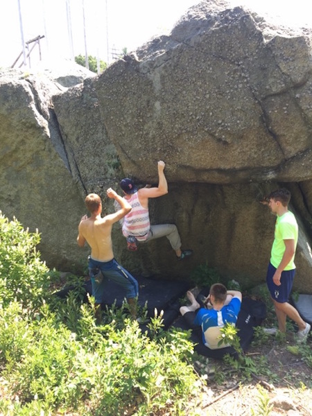 Two moves into the boulder.