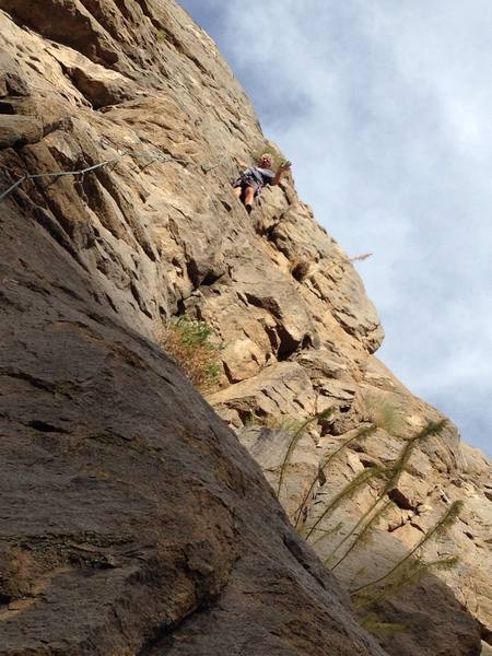 Mike Arechiga on, Finked 5.7. Fun new route.