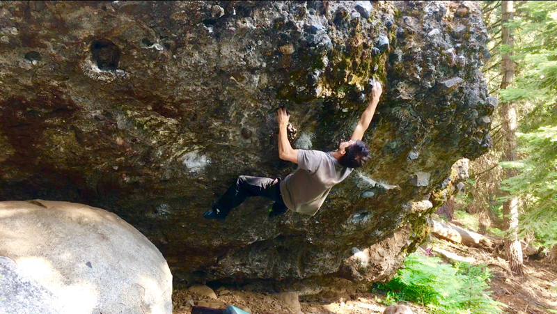 JK sending the Dazed Boulder classic "Twizzler" V8.