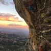 mike b w/ the patient belay for the post-work sunset send.  Adrian M photo cred.